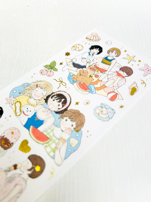 Yoovora Go Swimming in Summer Gold Foil Sticker Sheet