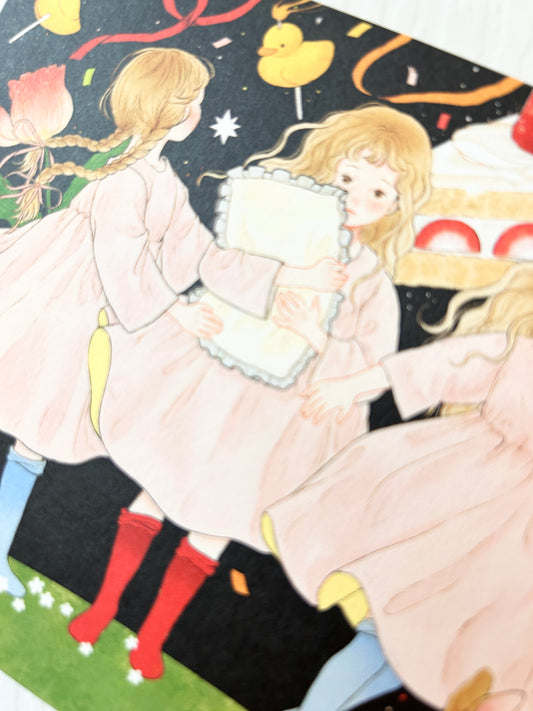 Yoovora Three Girls Postcard