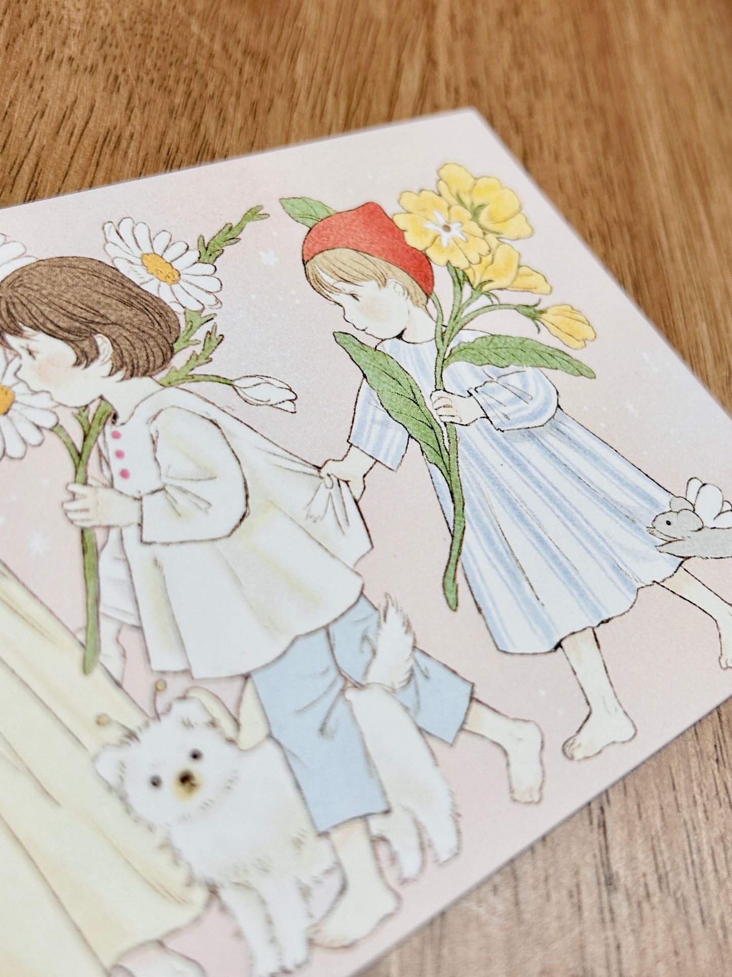 Yoovora Floral Girls Marching Postcard