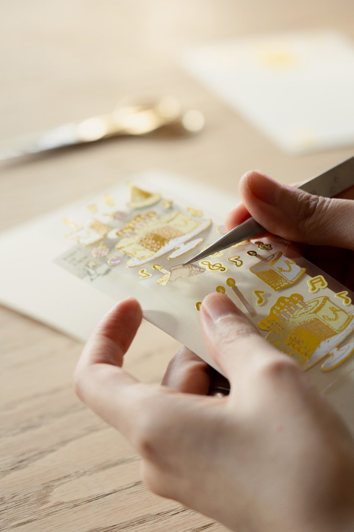 POV Birthday Cake Party Gold Foil Sticker Sheet