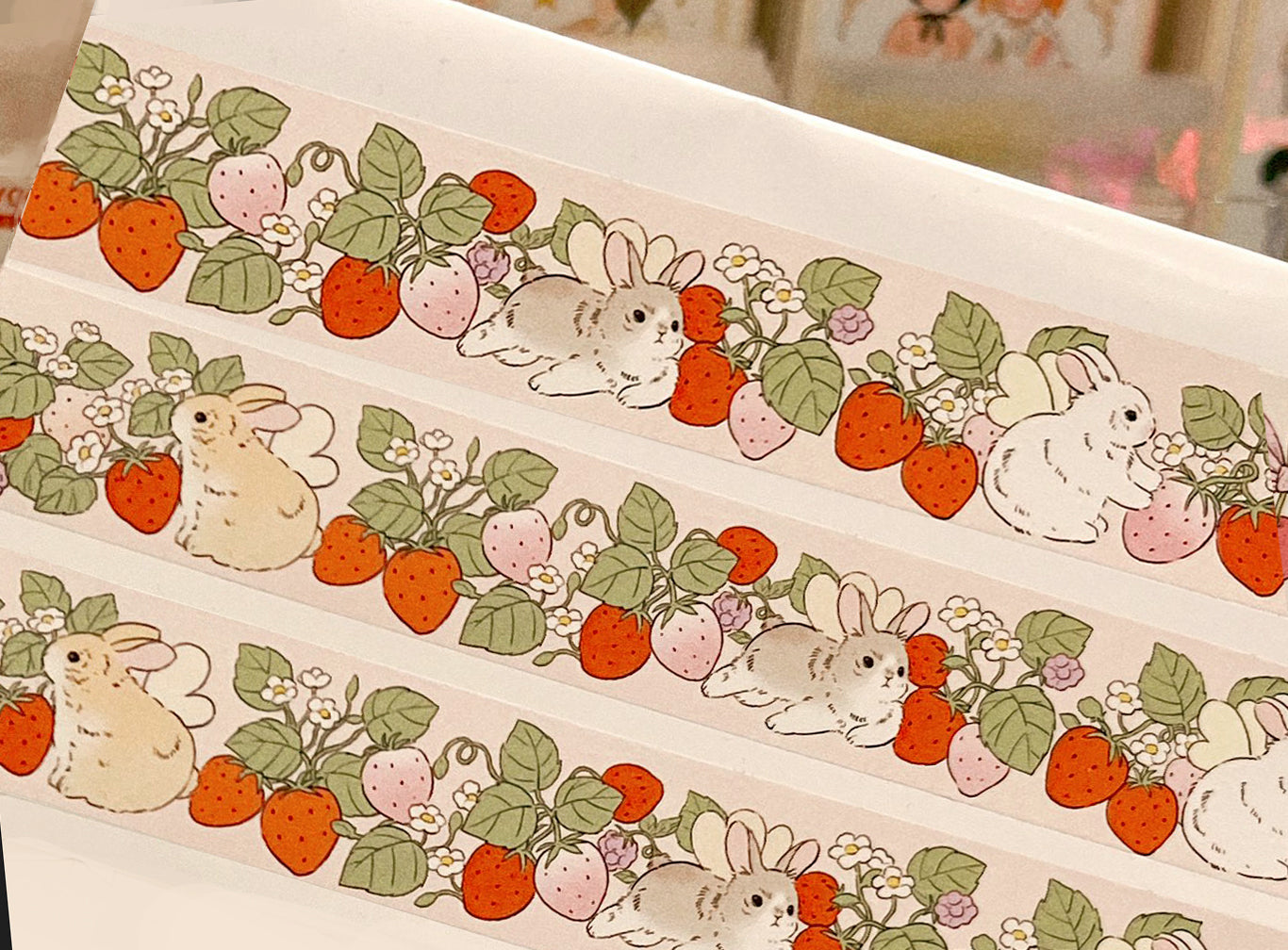 Yoovora Strawberry & Rabbit Animal Theme Washi Tape