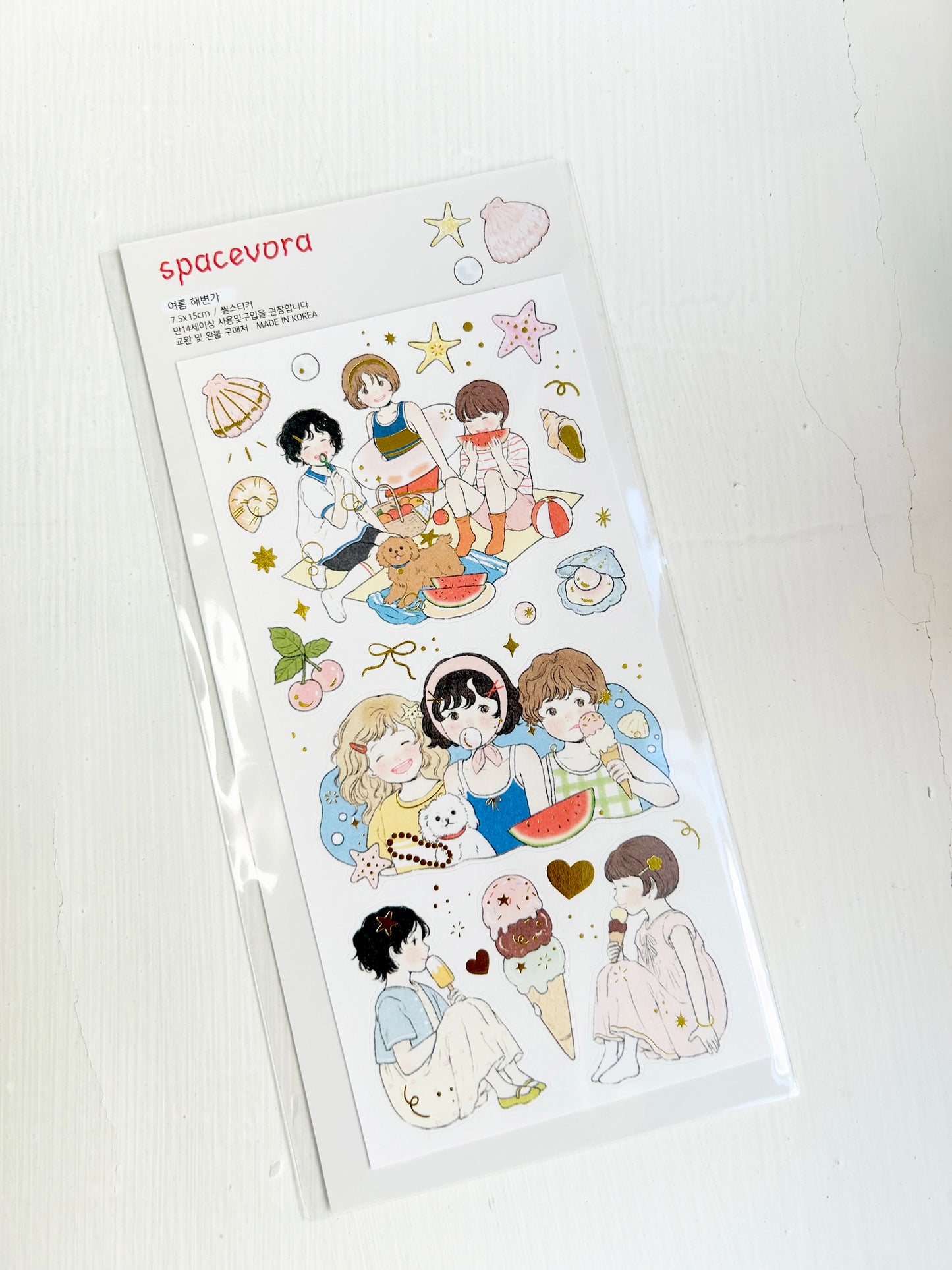 Yoovora Go Swimming in Summer Gold Foil Sticker Sheet