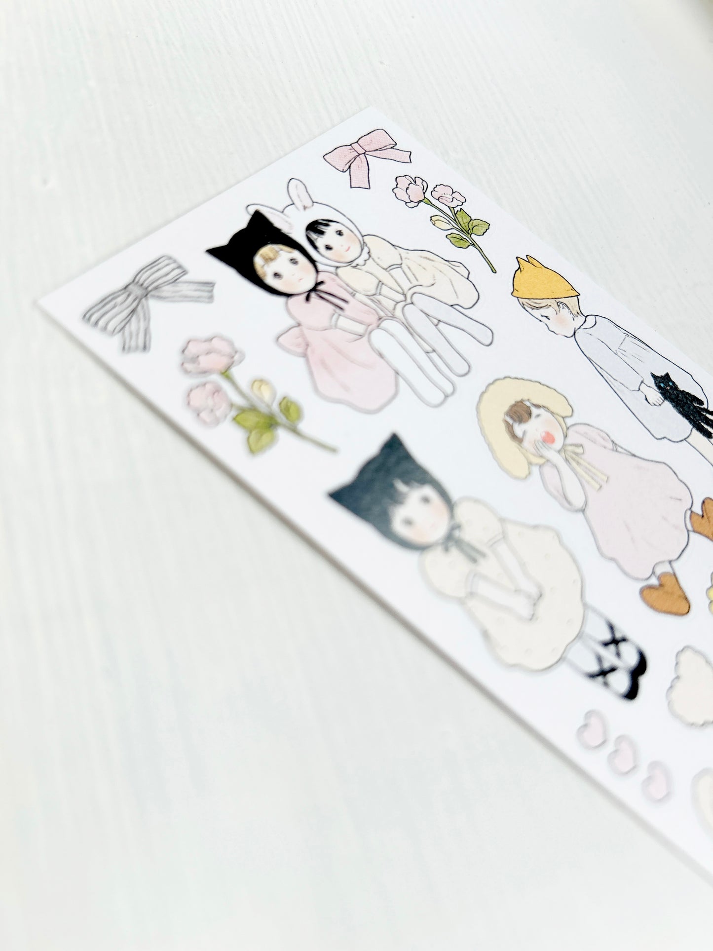 Yoovora Whimsical Bunny Ears Girl Sticker Sheet