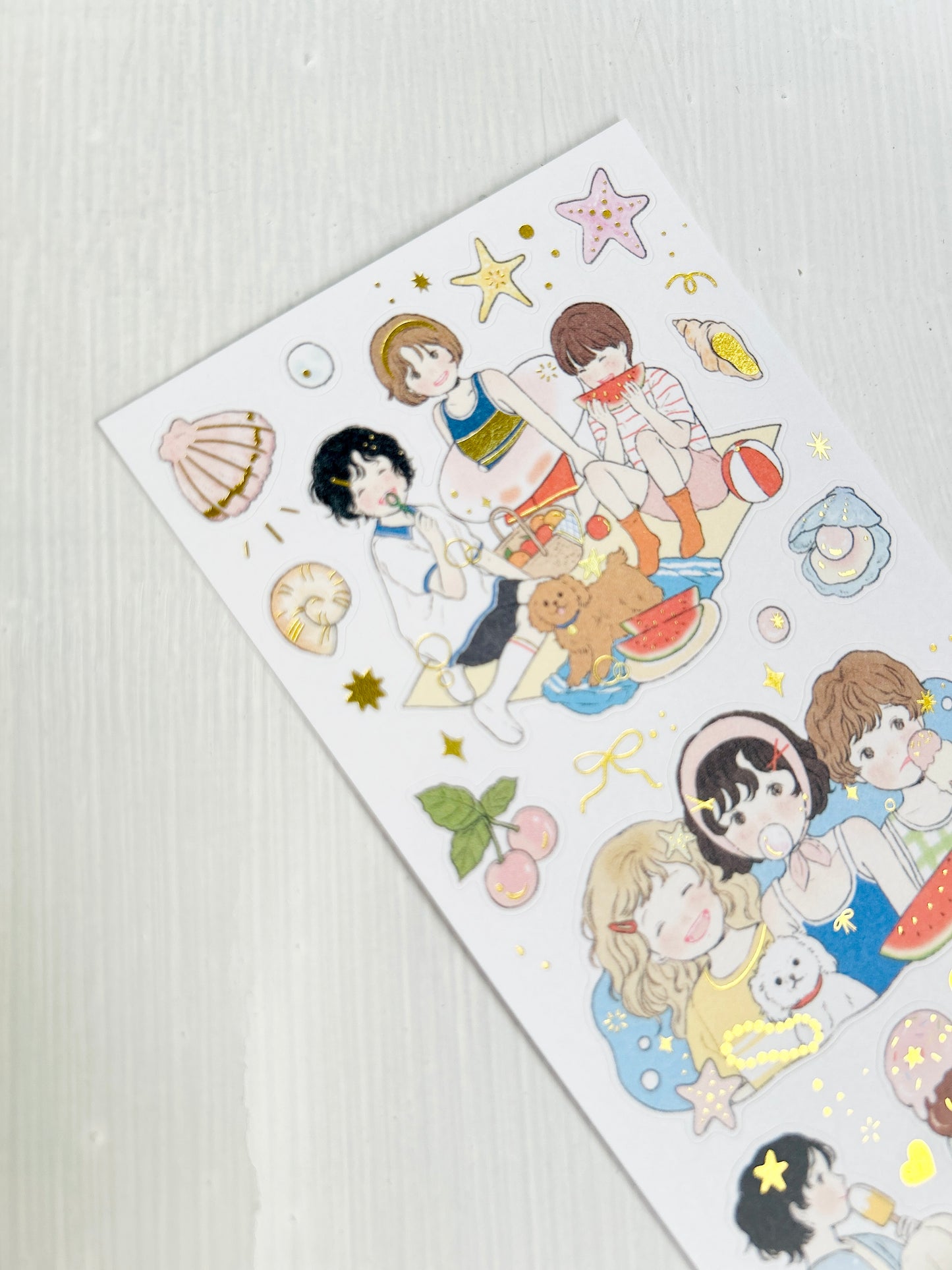 Yoovora Go Swimming in Summer Gold Foil Sticker Sheet