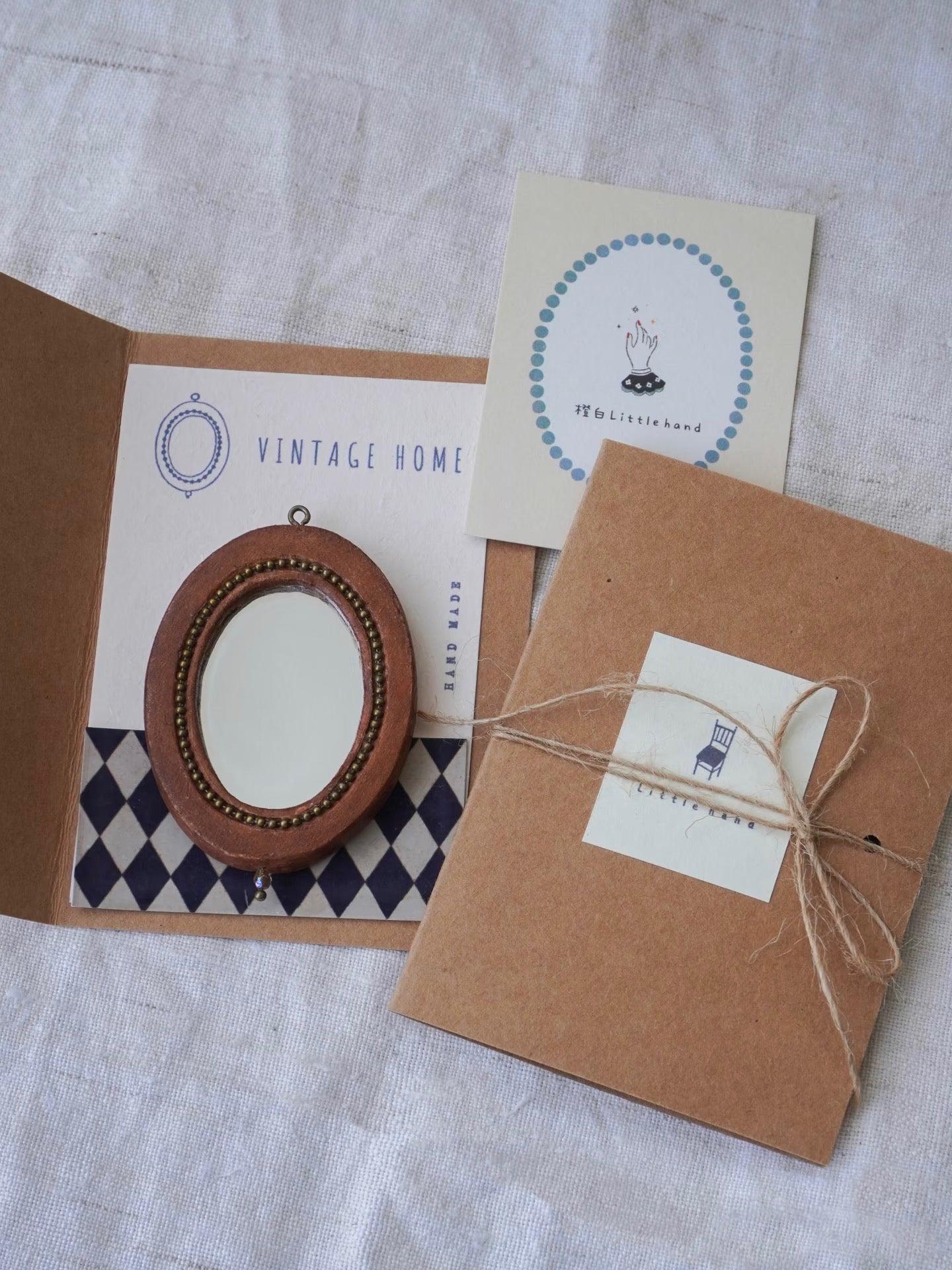 Little Hand Ceramic Vintage Furniture Magnet 【Mirror】