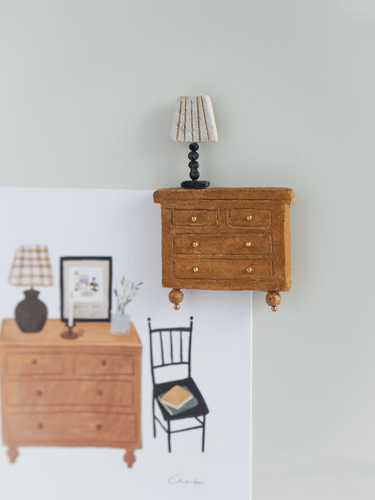 Little Hand Ceramic Vintage Furniture Magnet 【Side Table】