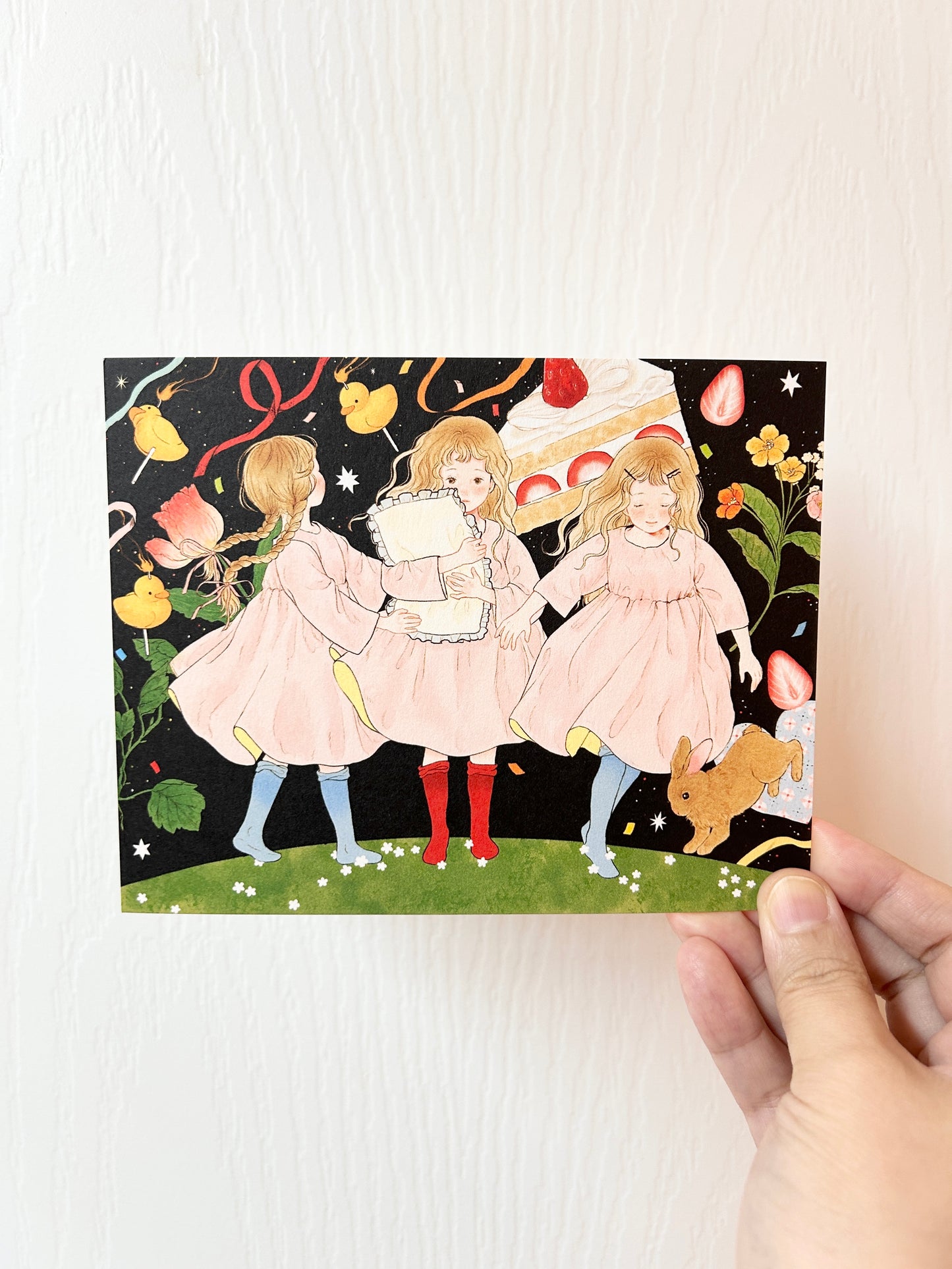 Yoovora Three Girls Postcard