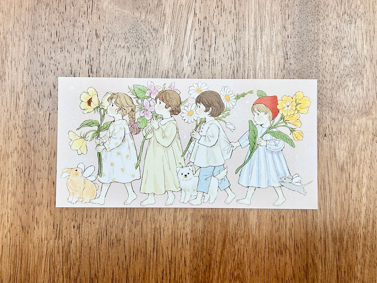 Yoovora Floral Girls Marching Postcard