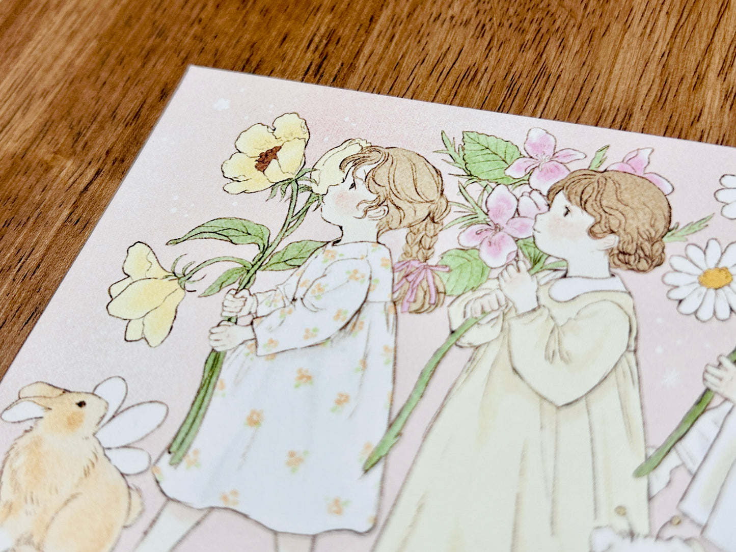 Yoovora Floral Girls Marching Postcard