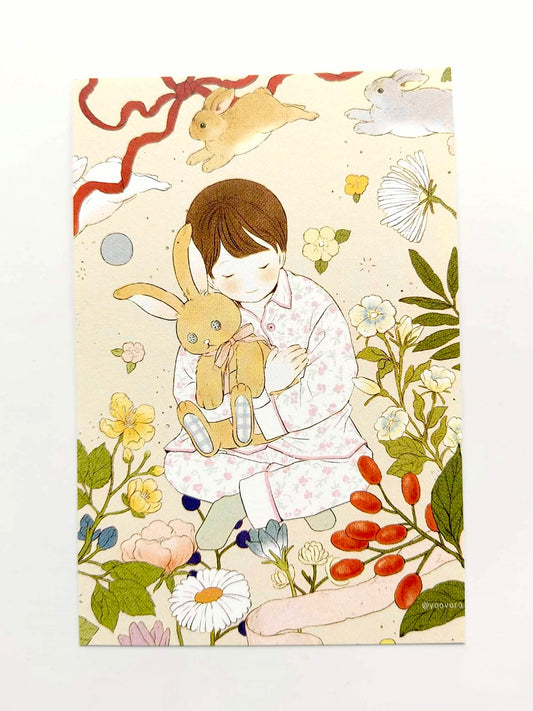 Yoovora Pajamas with Rabbit Postcard