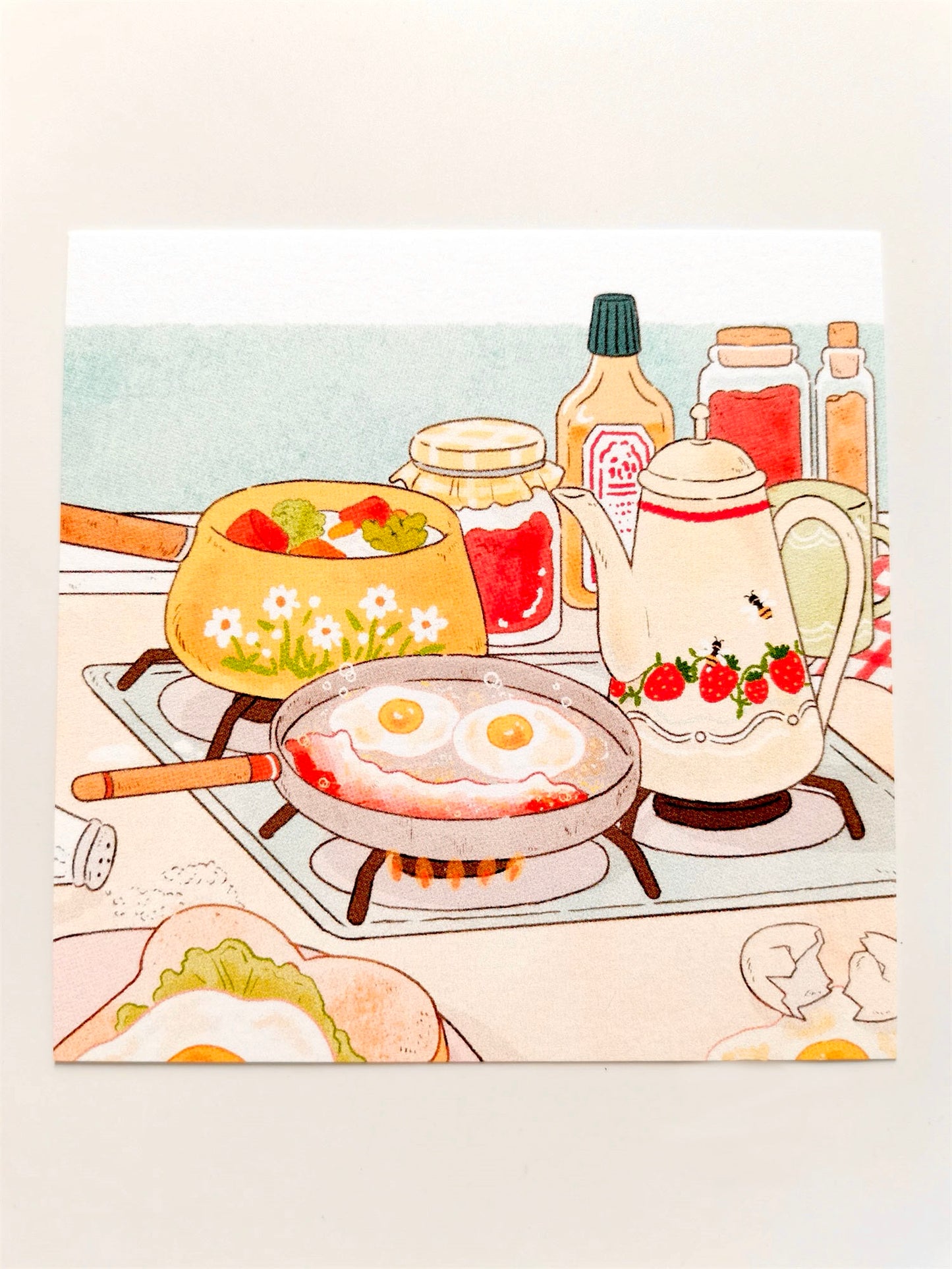 Yoovora Cooking Breakfast Postcard