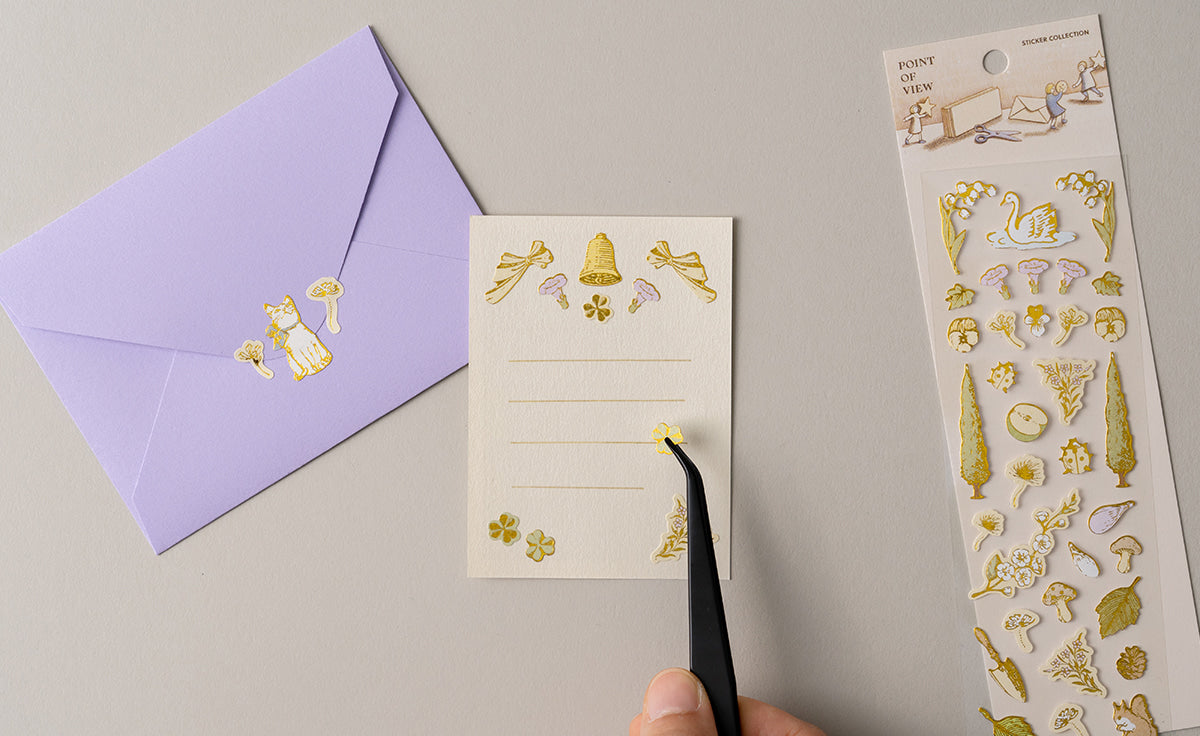 POV Whimsical Swan by the Pond Gold Foil Sticker Sheet