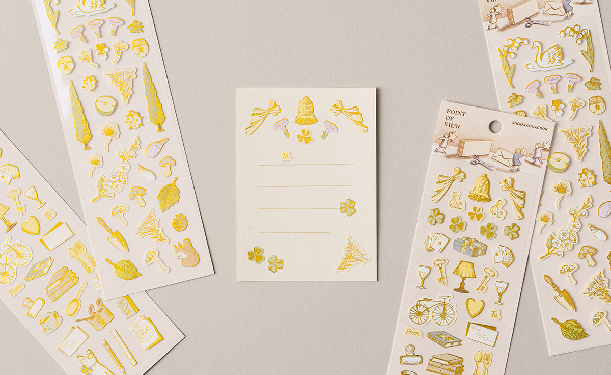POV Vintage House Old Objects Gold Foil Sticker Sheet
