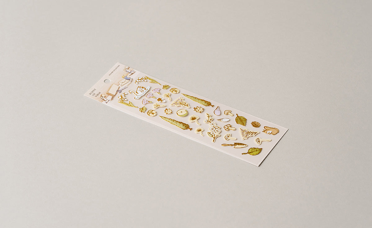 POV Whimsical Swan by the Pond Gold Foil Sticker Sheet