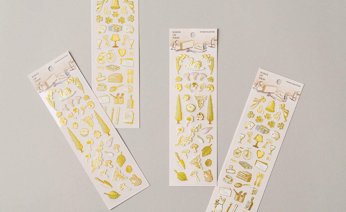 POV Vintage House Old Objects Gold Foil Sticker Sheet