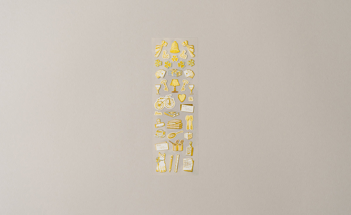 POV Vintage House Old Objects Gold Foil Sticker Sheet