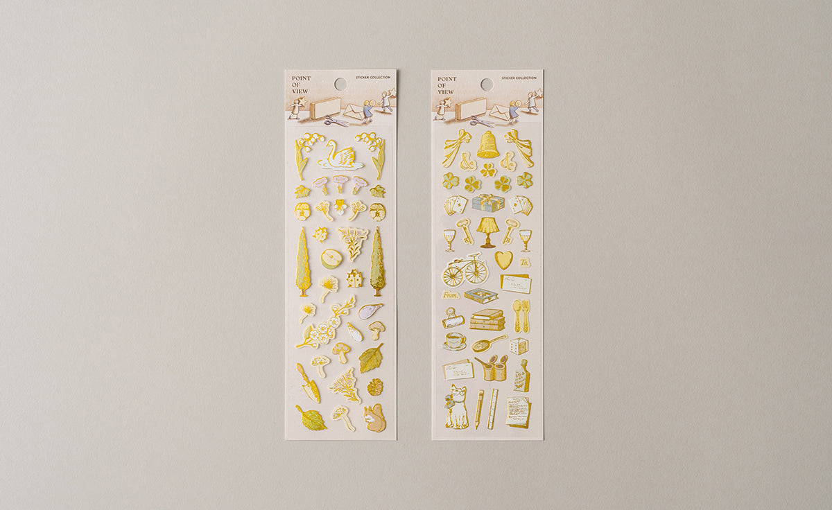 POV Vintage House Old Objects Gold Foil Sticker Sheet