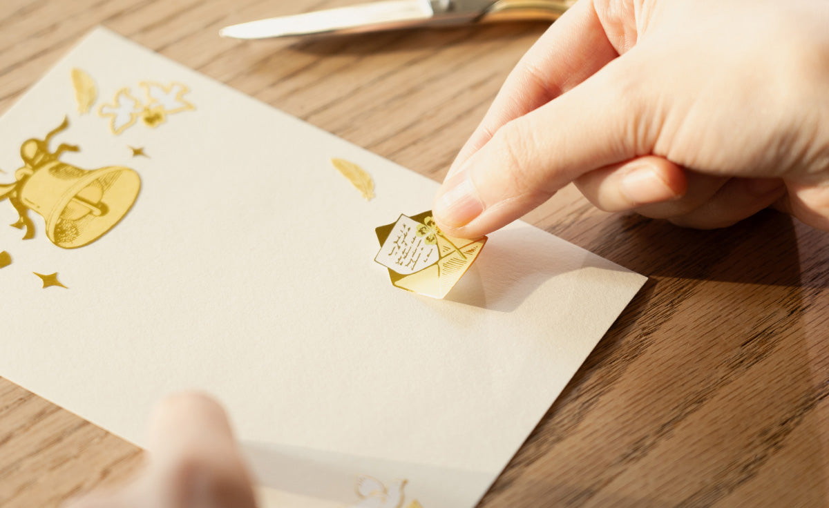 POV Church Bell and Pigeons Gold Foil Sticker Sheet