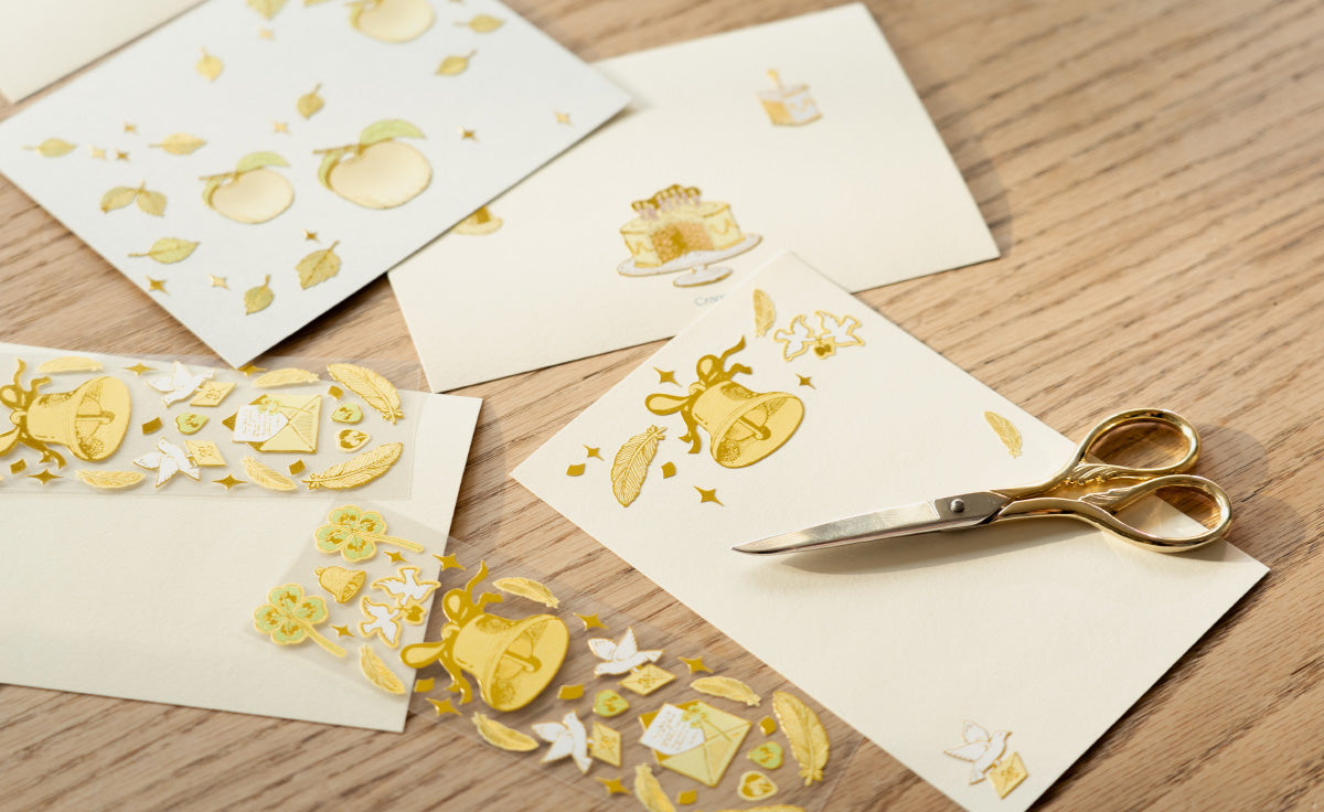 POV Church Bell and Pigeons Gold Foil Sticker Sheet