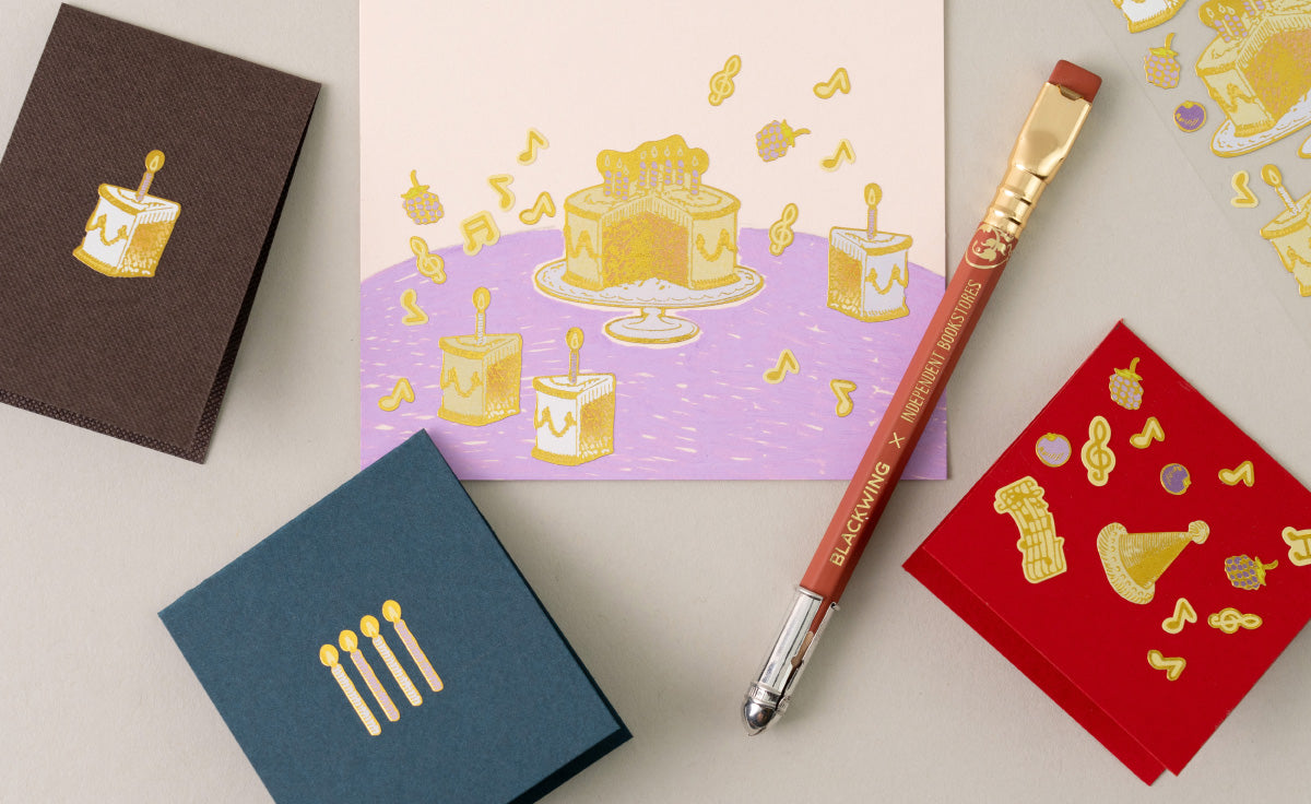 POV Birthday Cake Party Gold Foil Sticker Sheet