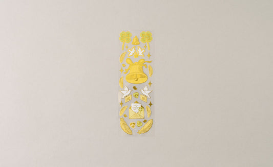 POV Church Bell and Pigeons Gold Foil Sticker Sheet