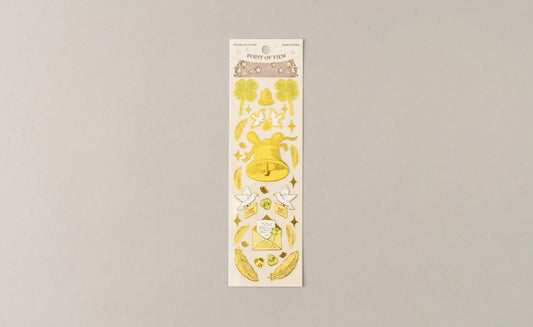 POV Church Bell and Pigeons Gold Foil Sticker Sheet
