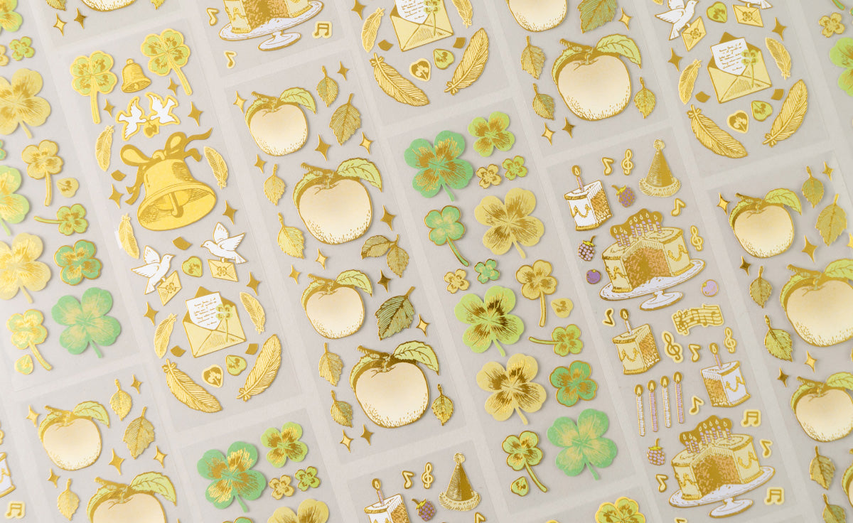 POV Birthday Cake Party Gold Foil Sticker Sheet