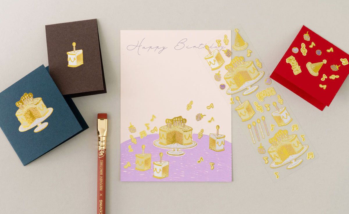 POV Birthday Cake Party Gold Foil Sticker Sheet